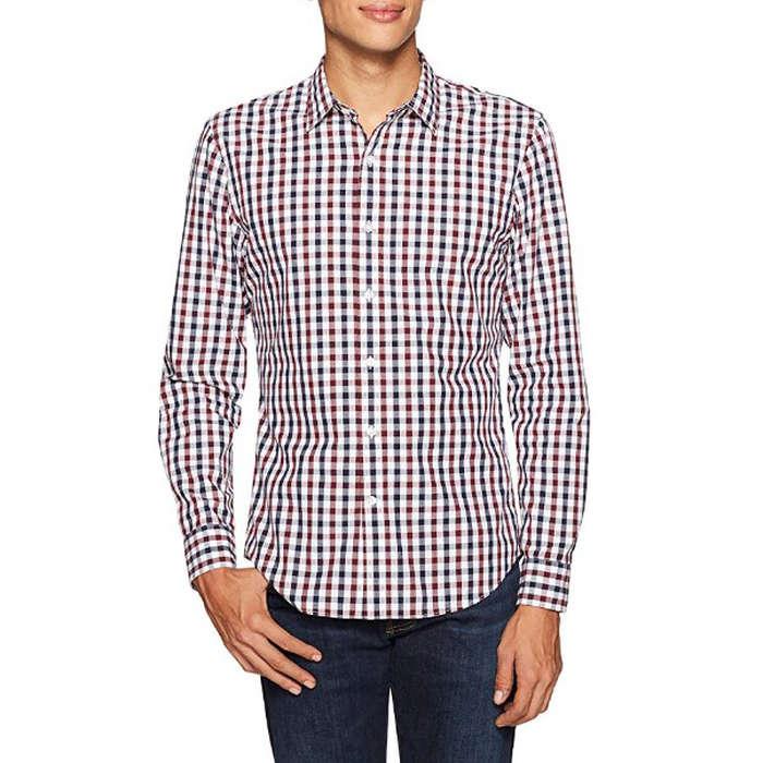 Goodthreads Slim-Fit Long-Sleeve Plaid Poplin Shirt