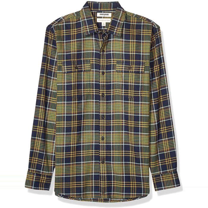 Goodthreads Standard-Fit Long-Sleeve Plaid Twill Shirt