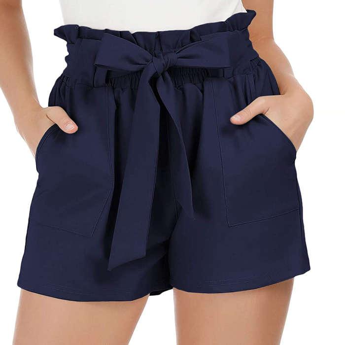 Grace Karin Bowknot Tie Waist Summer Casual Shorts