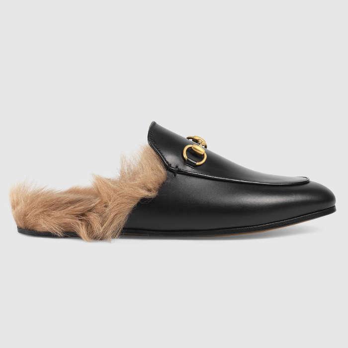 Gucci Princetown Genuine Shearling Loafer Mule