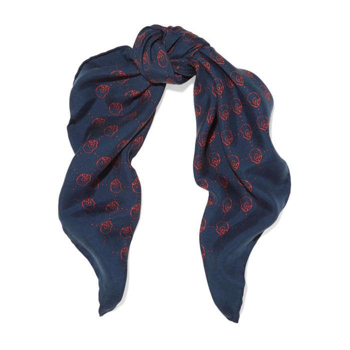 Gucci Printed washed silk-twill scarf