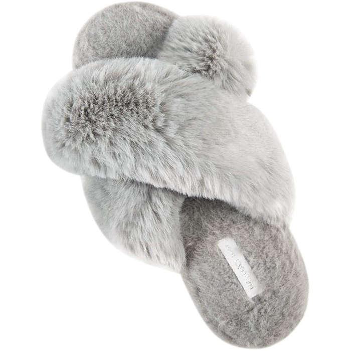 Halluci Cross Band Fleece Slippers