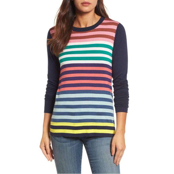 Halogen Colorblock Stripe Sweater