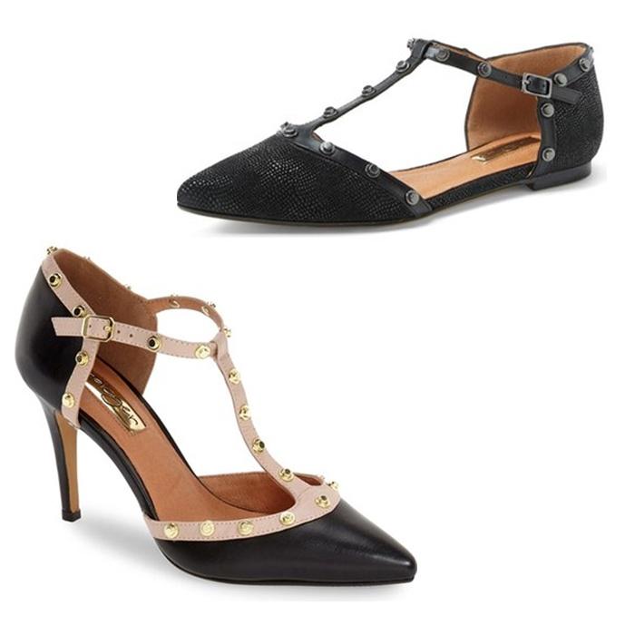 Halogen Martine T-Strap Pump & Olson Pointy Toe T-Strap Flat