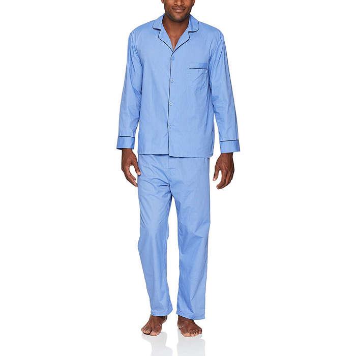 Hanes Woven Plain-Weave Pajama Set