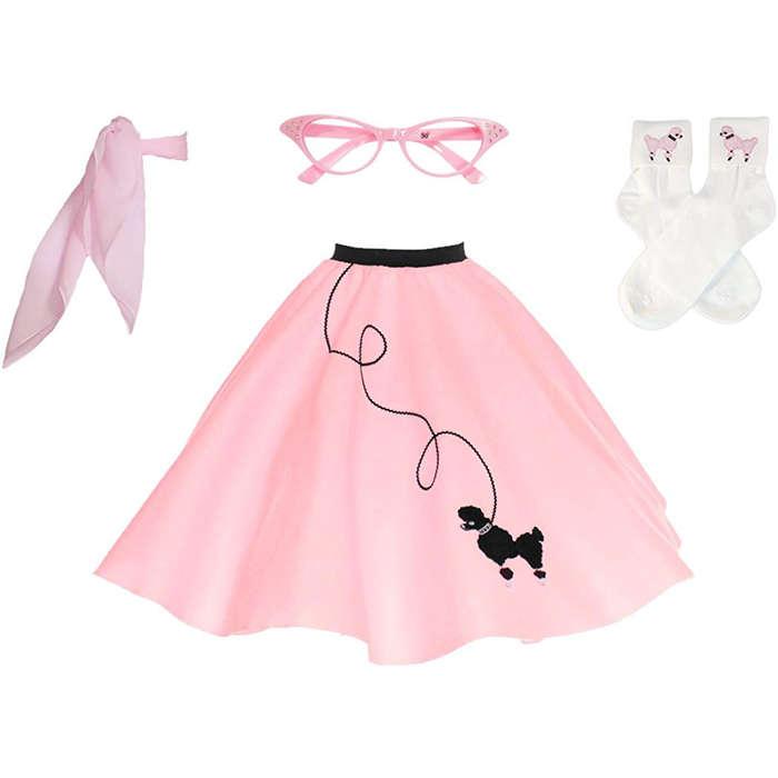 Hip Hop 50s Shop 4 Piece Poodle Skirt Set