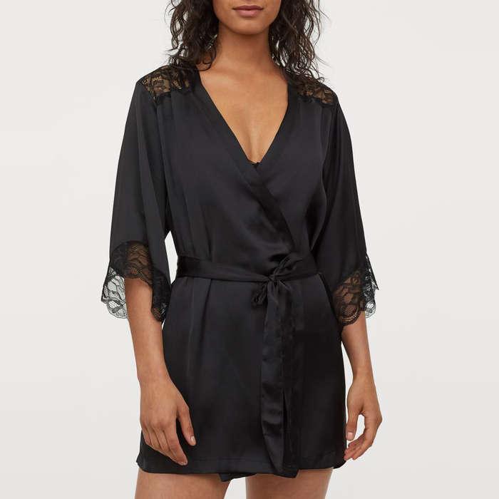 H&M Satin And Lace Kimono