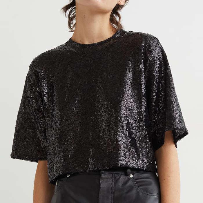 H&M Sequined Crop Top