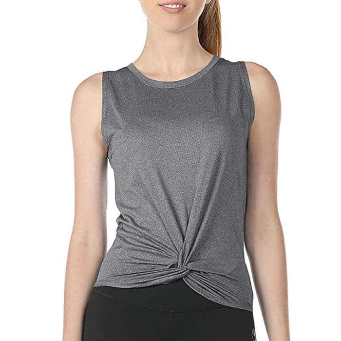 IcyZone Tie Front Running Tank Top