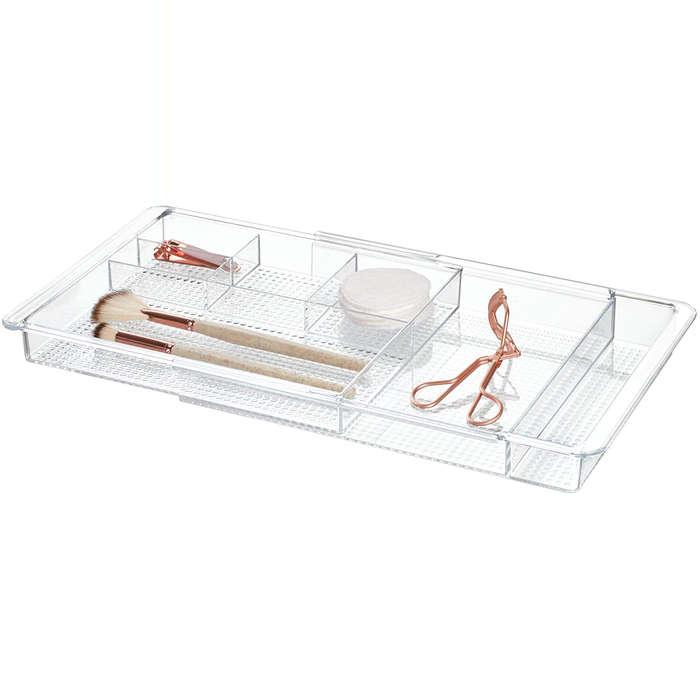 iDesign Clarity Plastic Expandable Drawer Organizer