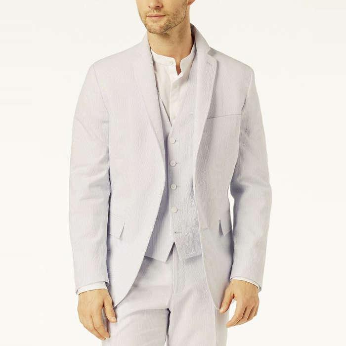 INC International Concepts Slim-Fit Stretch Seersucker Blazer