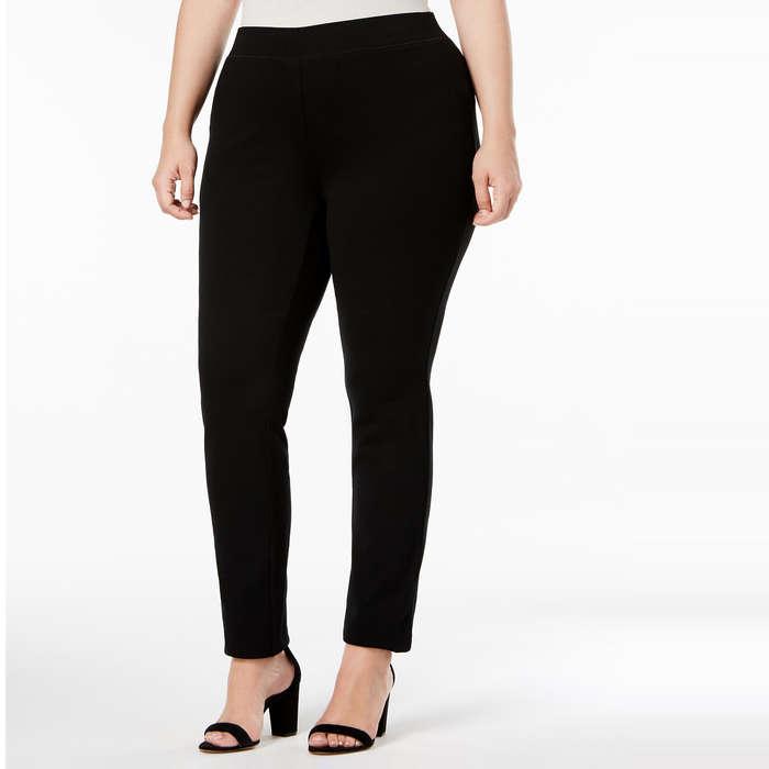 INC Plus Size Ponte Pull-On Skinny Pants