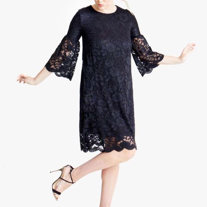 Ingrid & Isabel Lace Bell Sleeve Maternity Swing Dress