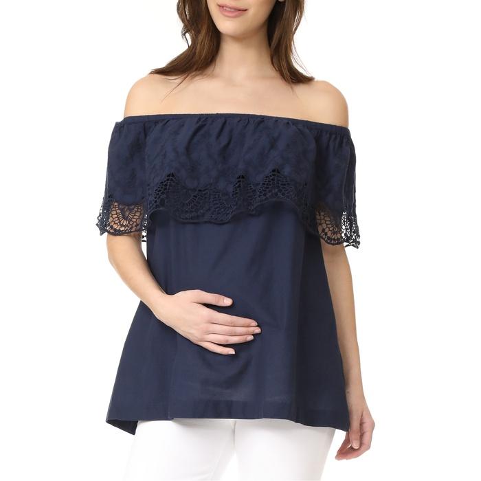 Ingrid & Isabel Lace Off The Shoulder Maternity Top