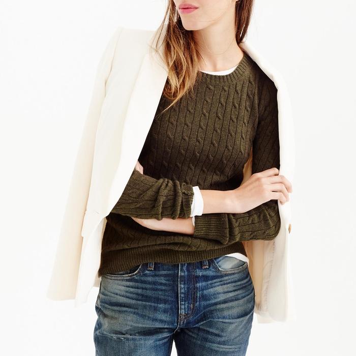 J. Crew Cambridge Cable Turtleneck Sweater