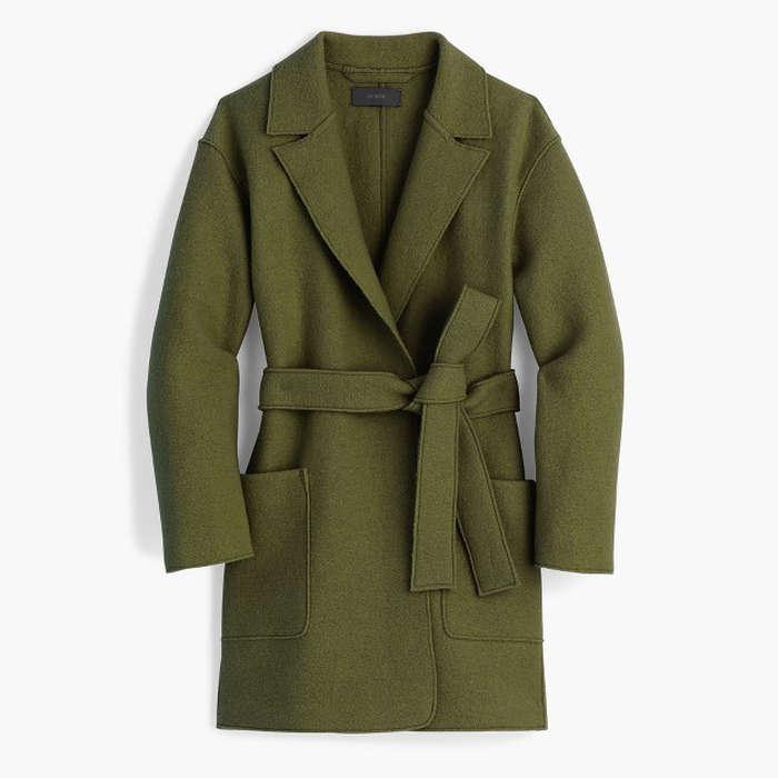 J. Crew Wrap Coat in Boiled Wool