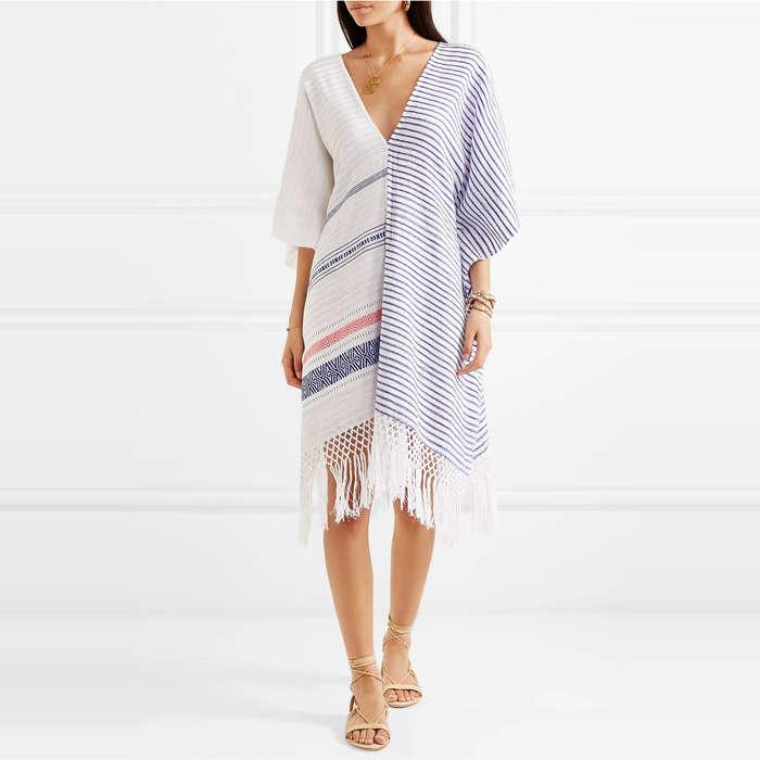 Jaline Maggie Macrame-Trimmed Cotton Poncho