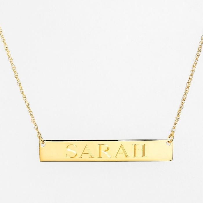 Jane Basch Designs Personalized Bar Pendant Necklace