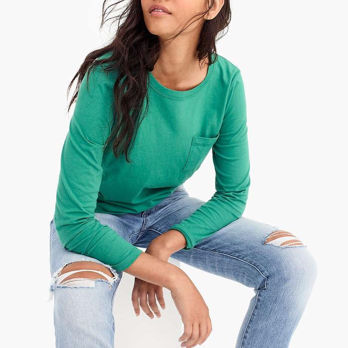 J.Crew Essential Long-Sleeve Pocket T-Shirt