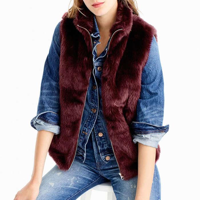 J.Crew Faux-fur vest