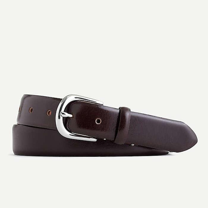 J.Crew Leather Round-Buckle Dress Belt