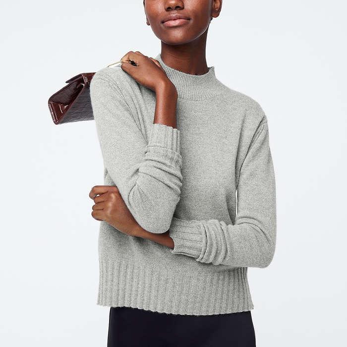 J.Crew Long-Sleeve Everyday Cashmere Mockneck Sweater