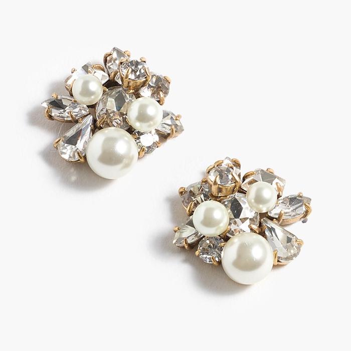 J.Crew Pearl and crystal earrings