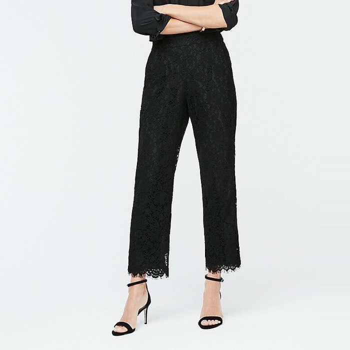 J.Crew Peyton Wide-Leg Pant in Lace