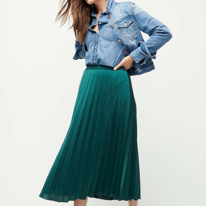 J.Crew Pleated Midi Skirt