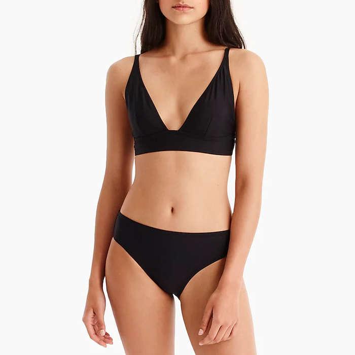 J.Crew Plunge V-Neck Bikini Top And Bikini Brief