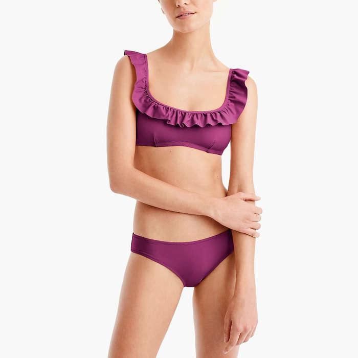 J.Crew Ruffle Bikini Top and Surf Hipster Bikini Bottom