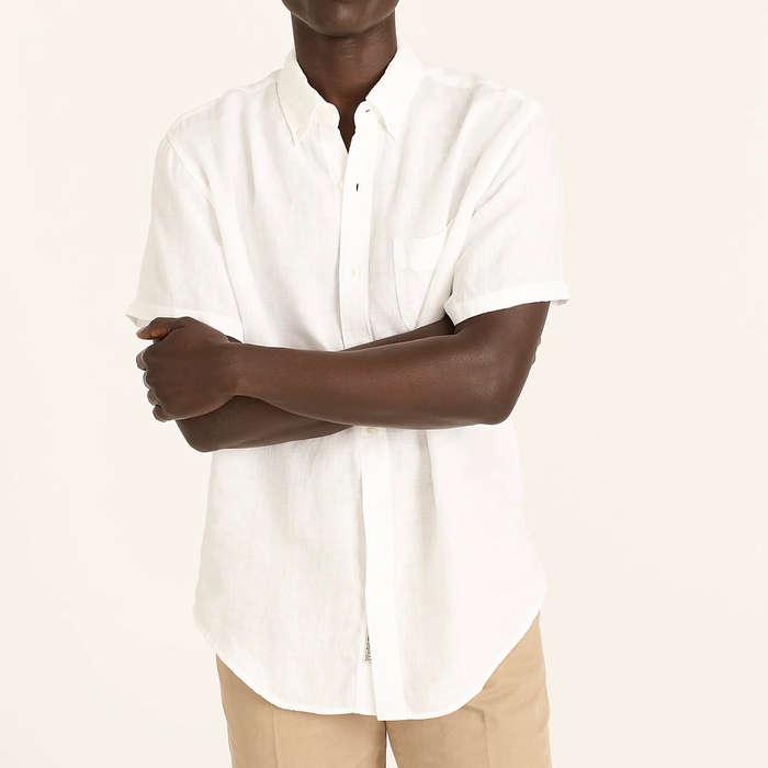 J.Crew Short-Sleeve Baird Mcnutt Irish Linen Shirt