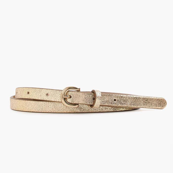 J.Crew Skinny Metallic Italian Leather Belt