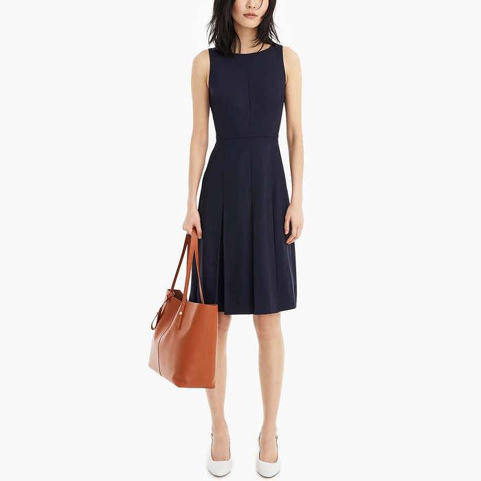 J.Crew Sleeveless Pleated A-Line Dress