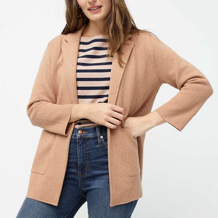 J.Crew Sophie Open-Front Sweater Blazer