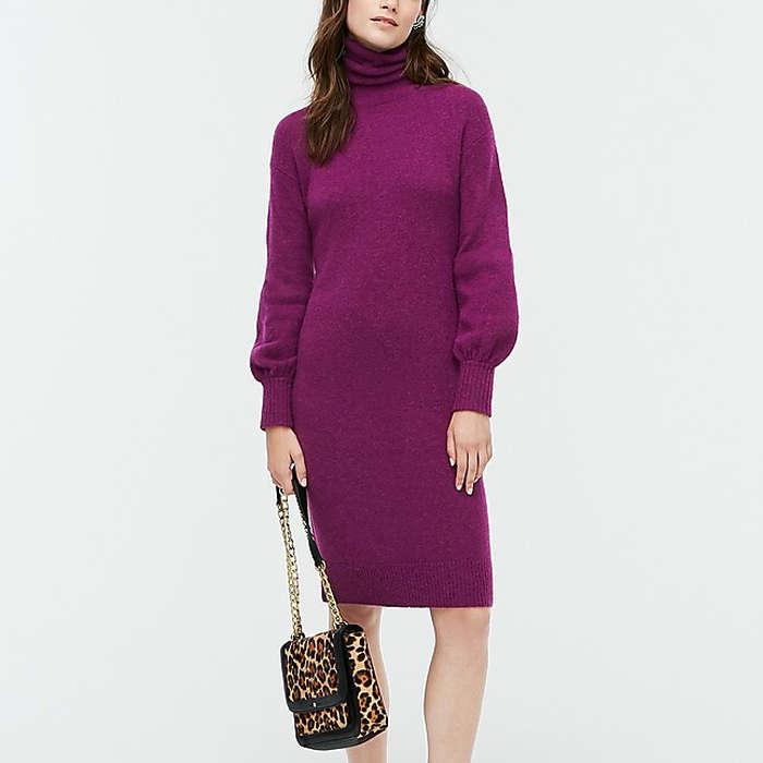 J.Crew Turtleneck Sweater Dress In Supersoft Yarn