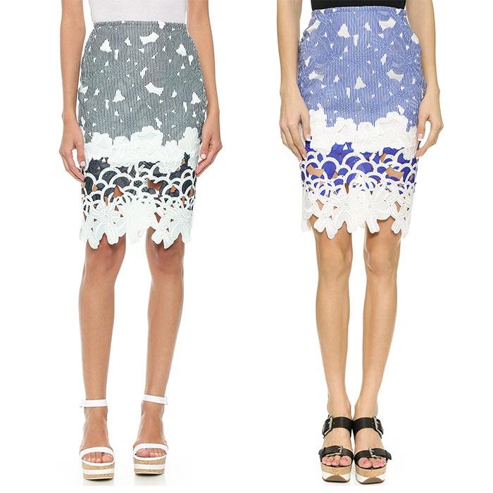 J.O.A. Floral Laser Skirt