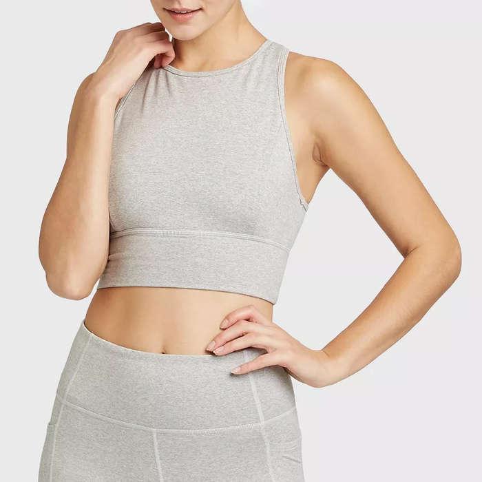 JoyLab High Neck Brushed Jersey Bra