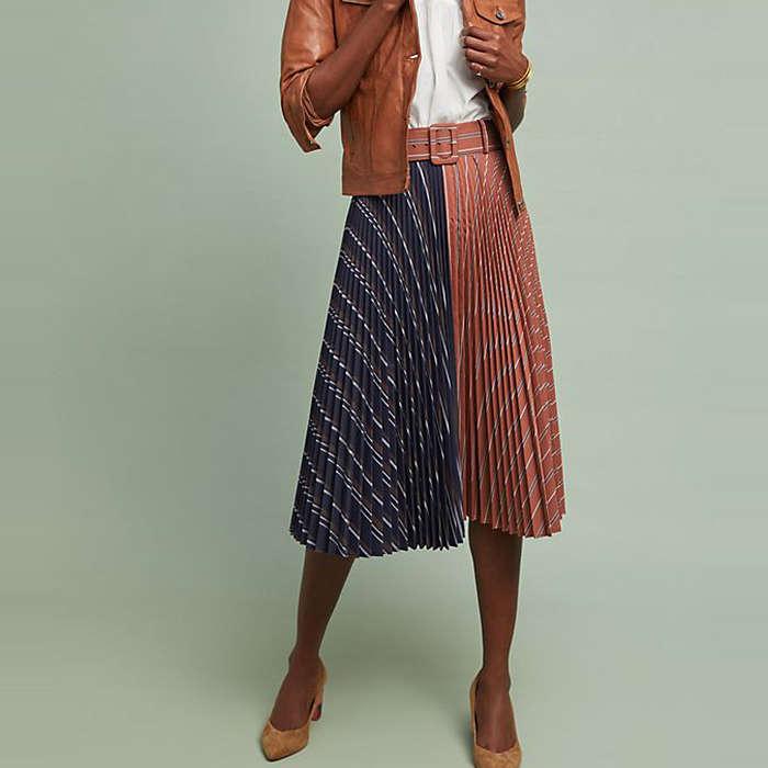 Anthropologie Justine Pleated Skirt