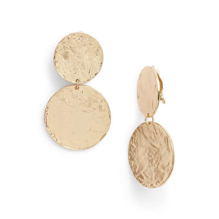 Karine Sultan Aimee Large Disc Clip Earrings