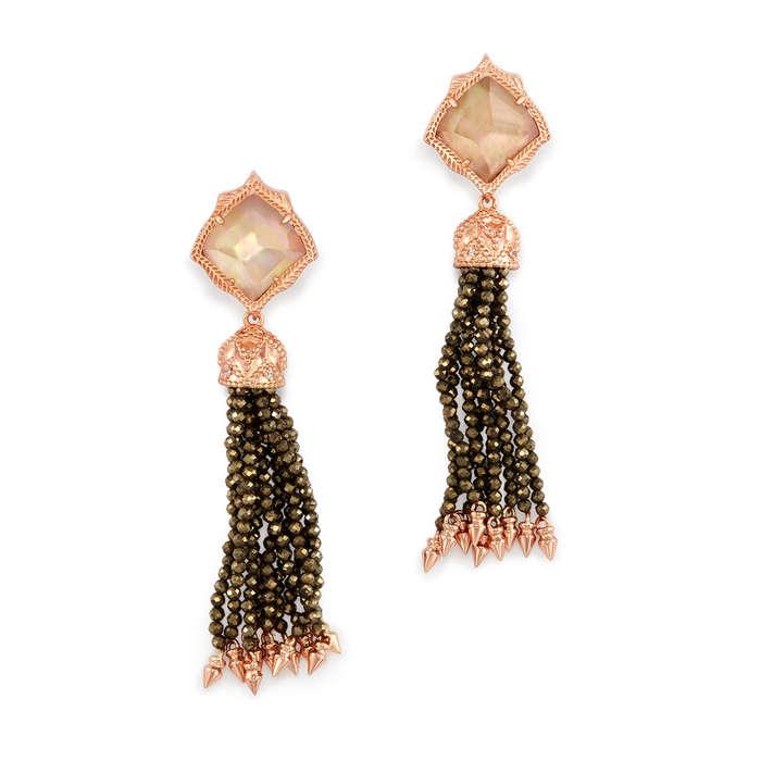 Kendra Scott Misha Clip On Earrings In Brown Pearl