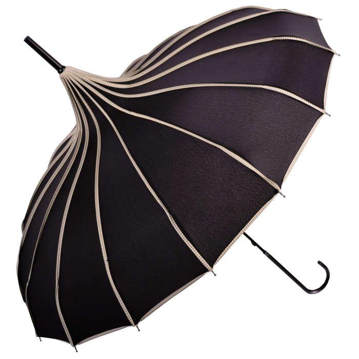 Kung Fu Smith Women Vintage Travel Stick Rain Pagoda Parasol