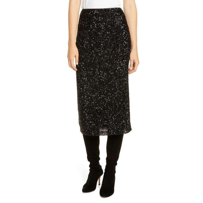 Lafayette 148 New York Casey Sequin Midi Skirt