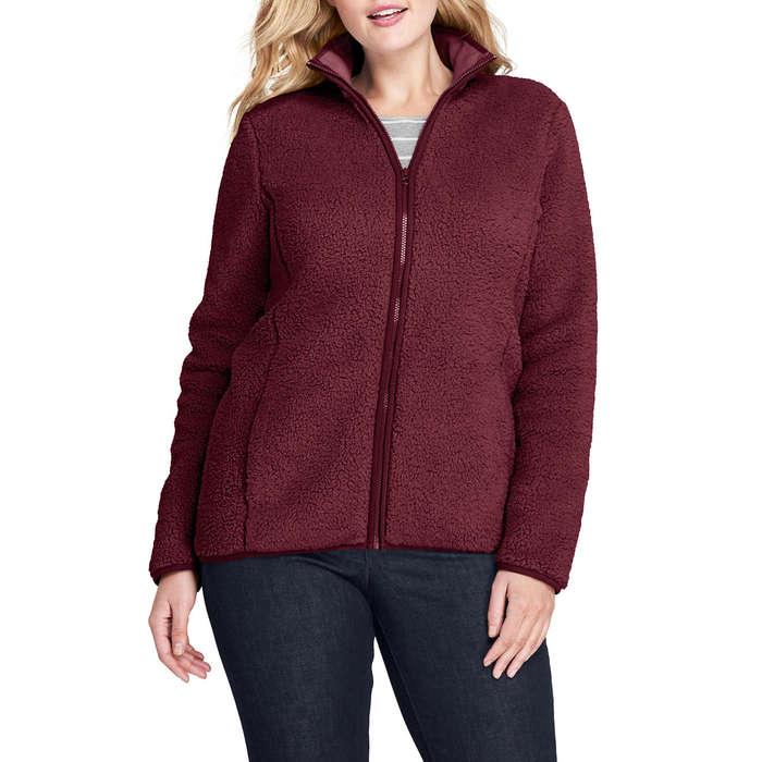 Lands' End Cozy Sherpa Fleece Jacket