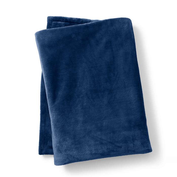 Lands' End Plush Fleece Solid Throw