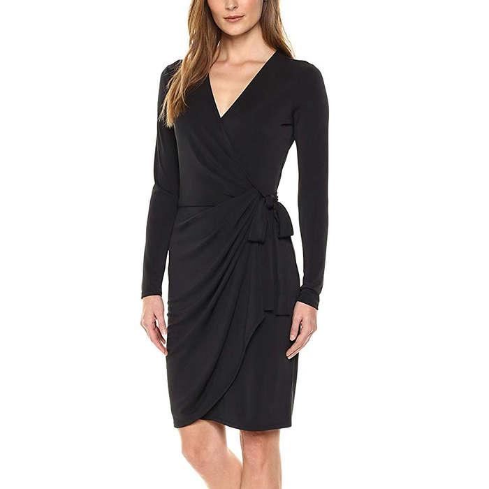 Lark & Ro Classic Long Sleeve Wrap Dress