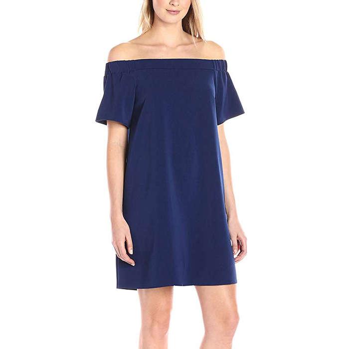 Lark & Ro Off The Shoulder Shift Dress