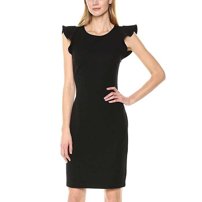 Lark & Ro Women's Sleeveless Sheath Dress with Ruffle