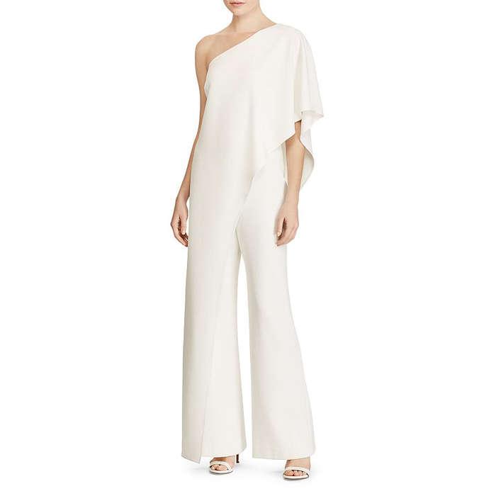 Lauren Ralph Lauren Ruffle One-Shoulder Jumpsuit