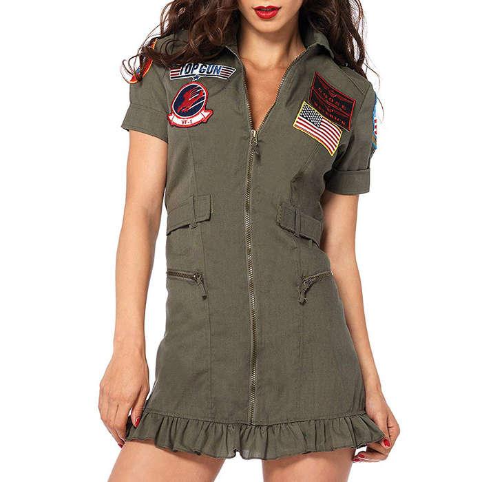 Leg Avenue Top Gun Flight Zipper Front Dress